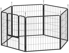 PawHut Kojec dla psa, zagroda dla zwierząt, 6 paneli, stal, składany, Czarny