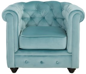 Fotel CHESTERFIELD - Pastelowoniebieski welur