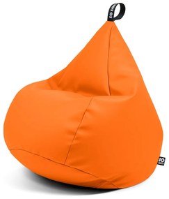 Pomarańczowy worek do siedzenia z imitacji skóry Drop L – So Soft?