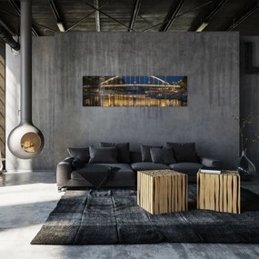 Obraz mostu z fontanną (170x50 cm)