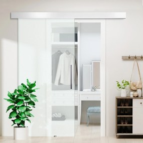 HOMCOM Drzwi Przesuwne Szklane do Pokoju Satynowane z Uchwytem Drążkowym 2050x1025mm | Aosom PL