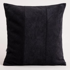 Poszewka dekoracyjna FALLERE ze sztruksowym wzorem czarna 45x45 cm HOMLA