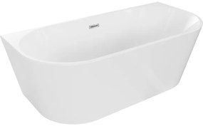 Mexen Oval wanna wolnostojąca przyścienna 160 x 80 cm, biała, przelew chrom - 52671608000-01