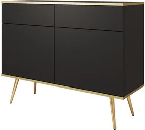 ORIANA Komoda KSZ 107 czarna | nogi złote