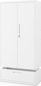 Szafa modułowa metalowa wielofunkcyjna z szufladą biała MEGAN 1850 x 900 x 400 mm