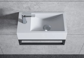 Umywalka ścienna BA18 z odlewu mineralnegoPółka z lewej lub prawej - 40 x 22 x 10 cm