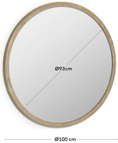 Lustro ścienne z drewnianą ramą ø 100 cm Alum – Kave Home