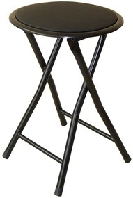 Stołek składany metalowy 30 cm czarny PATIO