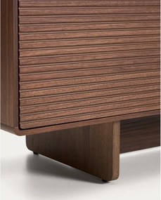 Ciemnobrązowa szafka pod TV w dekorze orzecha 200x46x40 cm Norlen – Kave Home