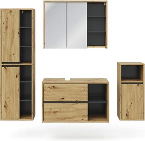 Zestaw mebli łazienkowych dąb rzemieślniczy 60x45x100 viola