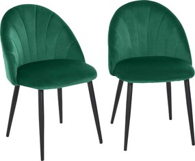 HOMCOM Zestaw 2 Krzeseł Jadalniane Zielone Fotele Kuchenne Nowoczesny Design | Aosom PL