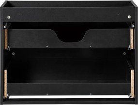 Wisząca szafka umywalkowa 2 szuflady Nova 80 cm, czarny mat