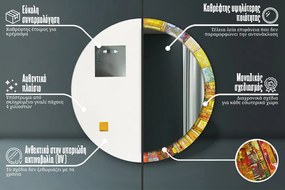 Kolorowy witraż Lustro z nadrukiem okrągłe