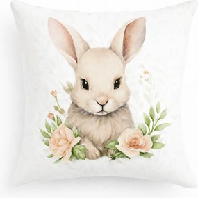 Poszewka ozdobna z uroczym zajączkiem 45x45 cm