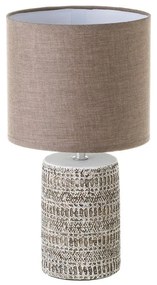 Brązowa lampa stołowa z tekstylnym kloszem (wys. 33,5 cm) – Casa Selección
