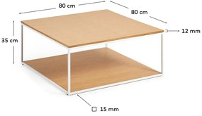 Stolik z blatem w dekorze dębu 80x80 cm Yona − Kave Home