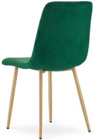 Zestaw 4 ciemnozielonych krzeseł metalowych T6-B42