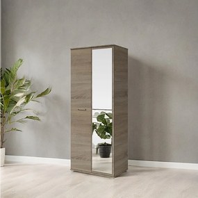 Szafa Otwierana Dwudrzwiowa z Lustrem 80cm x 200cm  TRUFLA | Półki + Wieszak