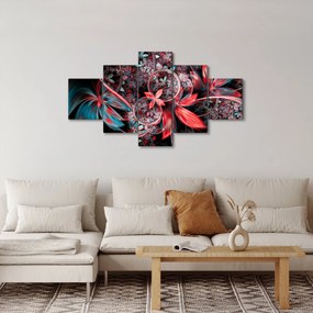 Abstrakcyjny obraz egzotycznych kwiatów (125x70 cm)