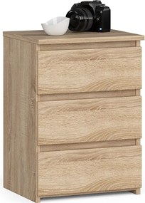 Szafka nocna AKORD CL3 Dąb Sonoma 40 cm 3 szuflady kolor Dąb Sonoma mat 40x35x57 cm