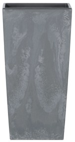 Donica ogrodowa z wkładem Urbi Square Beton Effect 26,5 x 26,5 x 50 cm marengo PROSPERPLAST