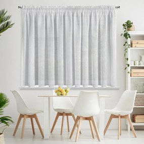 Firana gotowa półprzezroczysta z efektem deszczyku biała 400x145 cm