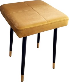 Taboret MAX tkanina Welur stelaż metalowy STOŁEK LOFT : Kolor nogi - Czano-złota stożek, Kolor tkaniny - VELVET - MG15, Typ tkaniny - Velvet