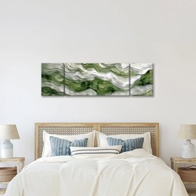 Obraz - Zielone i białe zmarszczki (170x50 cm)