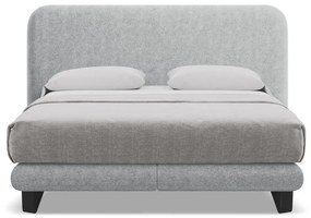 Jasnoszare łóżko kontynentalne 180x200 cm Ilima – Makamii