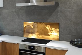 Panel szklany do Kuchni Śpiący Aniołek w Blasku Lampek