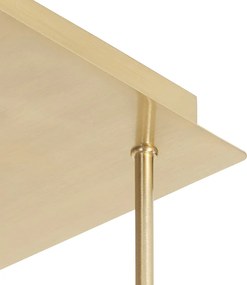 Plafon art deco złoty 9-źródeł światła z przydymionym szkłem - Athens