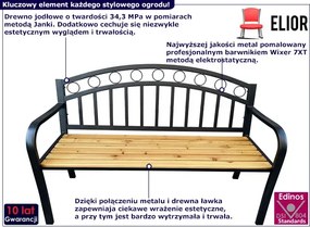 Ławka do ogrodu z metalowym stelażem T7-D45