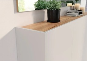 Kremowa szafka w dekorze dębu 138x87x25 cm Libbiano – Germania