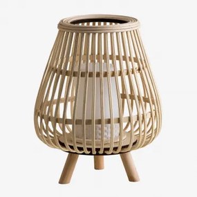 Bezprzewodowa Lampa Stołowa Led Z Syntetycznego Rattanu Melzu Miel - Sklum