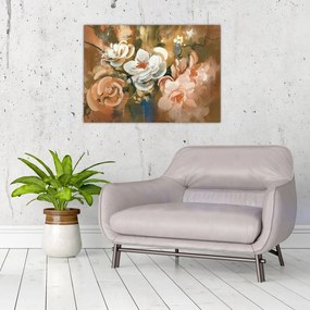 Obraz- Malowany bukiet kwiatów (70x50 cm)