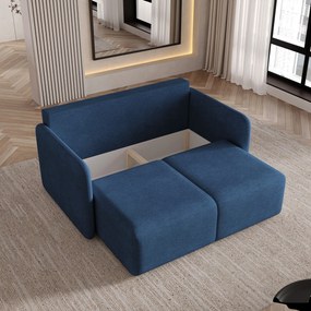 Masseno Sofa SUVI II z funkcją spania i pojemnikiem na pościel, Rozkładana sofa - Niebieski, NEVE 77