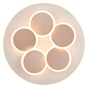 Biało-brązowa lampa sufitowa LED ze zdalnym sterowaniem i ściemniaczem Mandala – Trio