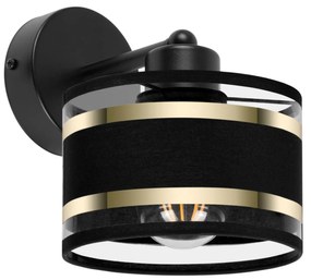 Czarny kinkiet LED  z czarnym abażurem WD-TI-1010SC-SC jednopunktowy i