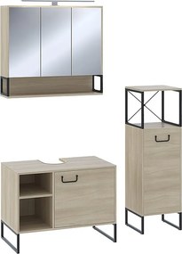 Zestaw mebli łazienkowych dąb/czarny 80x45.5x60 vionna