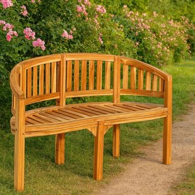 Ławka ogrodowa z drewna teakowego, klasyczny design, 120 cm