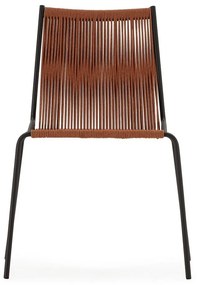 Metalowe krzesła zestaw sztaplowane 2 szt. w kolorze terakoty Emily – Marckeric