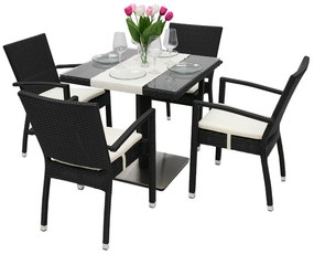 Zestaw rattanowy ogrodowy GINA 1+4 (czarny)