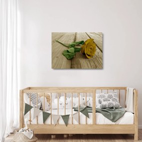 Obraz na szkle - Żółte róże w stylu vintage (70x50 cm)