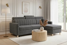 Narożnik Vario z funkcją spania uniwersalny prawo/lewostronny - szary szenil Wind 89