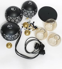 Lampa sufitowa metalowa loft klosz wisząca AT16-3SZ-Czarna