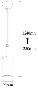 Lampa wisząca Kem - 6396, złota-czarna
