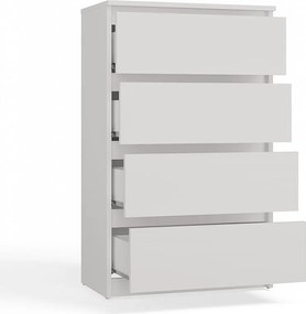 Komoda Malwa M4 | Biała | 60x34,5x97,5 cm| 4 Szuflady