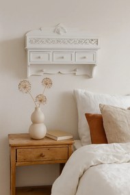 Biała tradycyjna półka ścienna z wieszakiem B9-E24