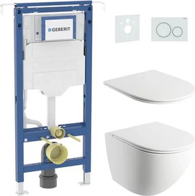 Wisząca miska WC + deska sedesowa OTTAWA + przycisk SIGMA + moduł podtynkowy + podkładka