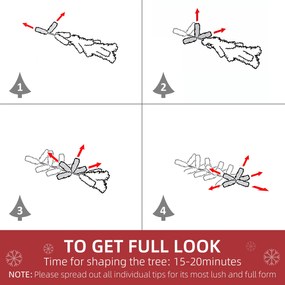 HOMCOM Sztuczna Choinka z Efektem Śniegu, Trudnopalna, Konstrukcja na Zawiasach, Zielony/Biały | Aosom PL